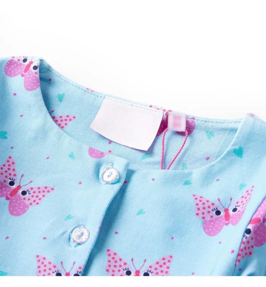 Kinderkleid mit Knöpfen Ärmellos Blau 128
