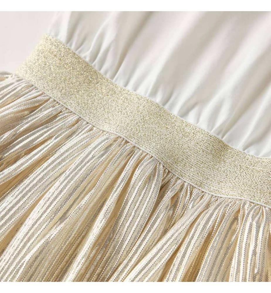 Kinderkleid mit Kurzen Ärmeln Ecru 128
