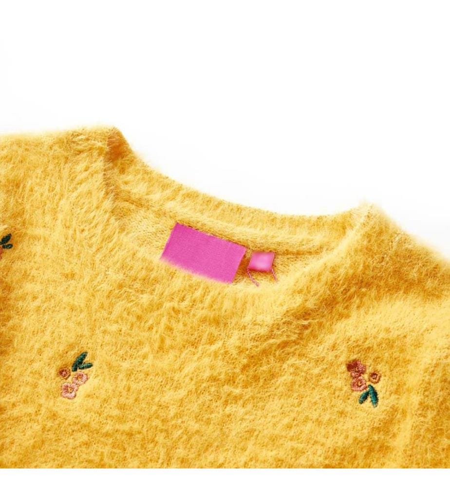 Kinderpullover Gestrickt Ocker 140