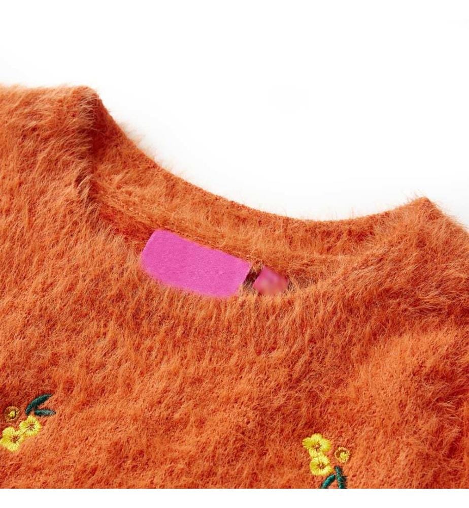 Kinderpullover Gestrickt Dunkelorange 116