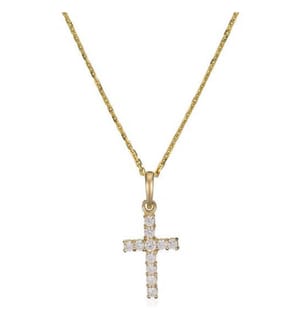 Pendentif Croix Vérité - Doré et Blanc