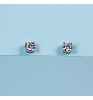 Ohrringe, Simply 4mm, Weissgold  und Zirkonia