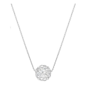 Collier, Bulle de crystal, Or blanc 
