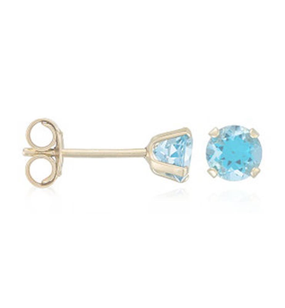 Boucles d'Oreilles Puce Topaze 4mm - Or Jaune 375/1000