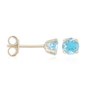 4mm Topas Floh Ohrringe - Gelbgold 375/1000