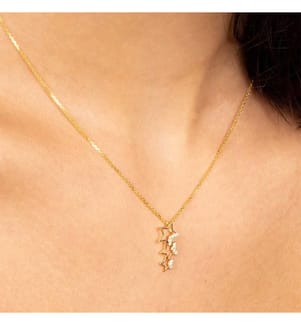 Pendentif Constellation, Or Jaune  et Zirconium