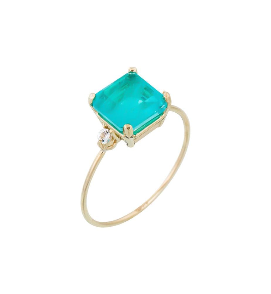 Bague Espoir - Doré et Turquoise