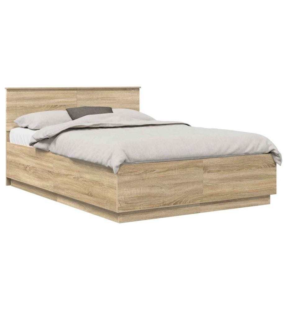 Cadre de lit Chêne Sonoma 140 x 190 cm Bois d'ingénierie