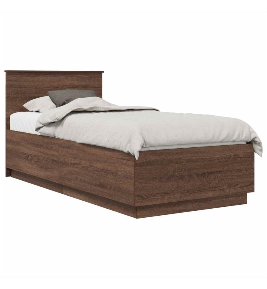 Bettrahmen Braun Eichen-Optik 70 x 190 cm Holzwerkstoff