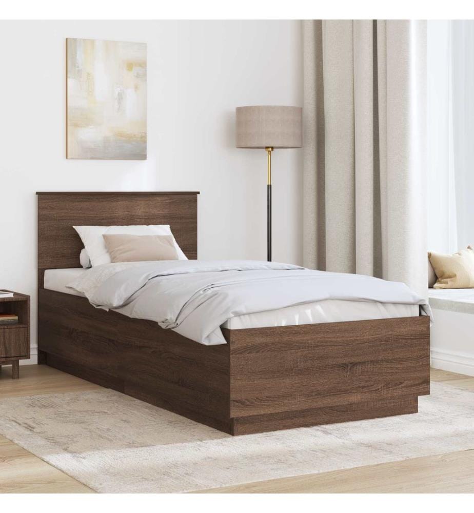 Bettrahmen Braun Eichen-Optik 70 x 190 cm Holzwerkstoff