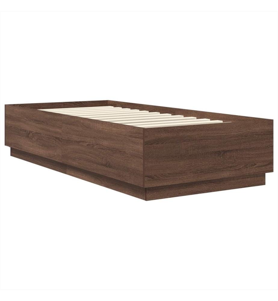 Bettrahmen Braun Eichen-Optik 70 x 190 cm Holzwerkstoff