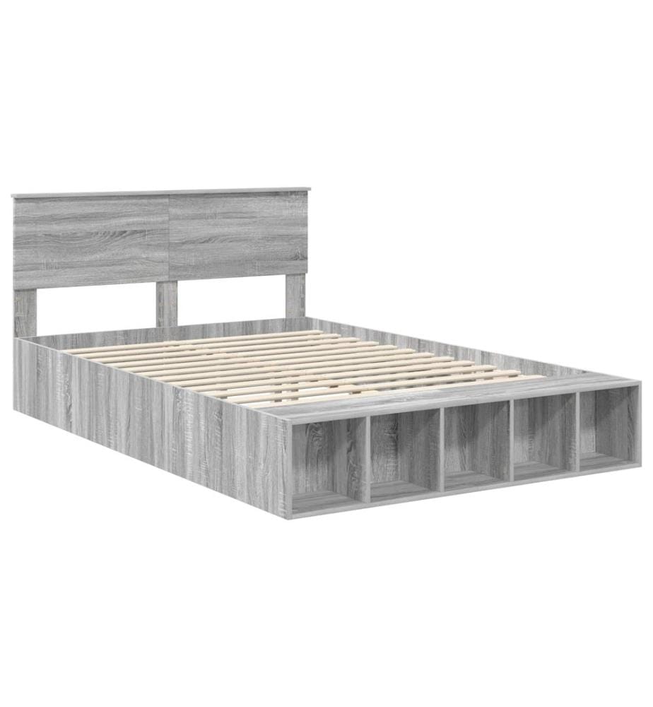 Cadre de lit Gris Sonoma 150 x 200 cm Bois d'ingénierie