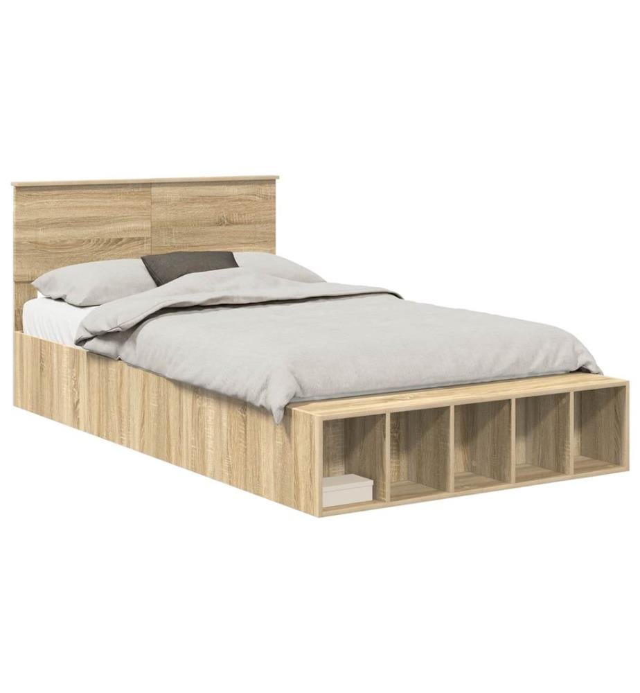 Cadre de lit Chêne Sonoma 120 x 190 cm Bois d'ingénierie