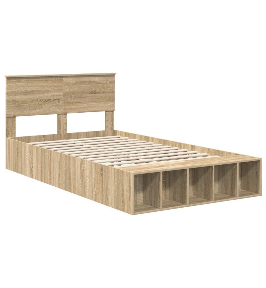 Cadre de lit Chêne Sonoma 120 x 190 cm Bois d'ingénierie