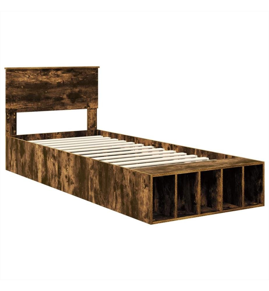Cadre de lit Chêne fumé 90 x 190 cm Bois d'ingénierie