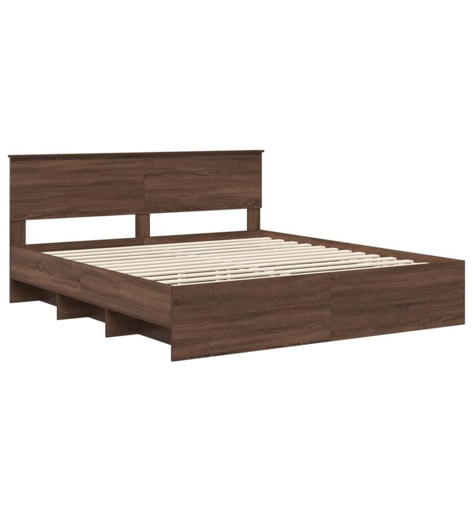Bettrahmen Braun Eichen-Optik 200 x 200 cm Holzwerkstoff