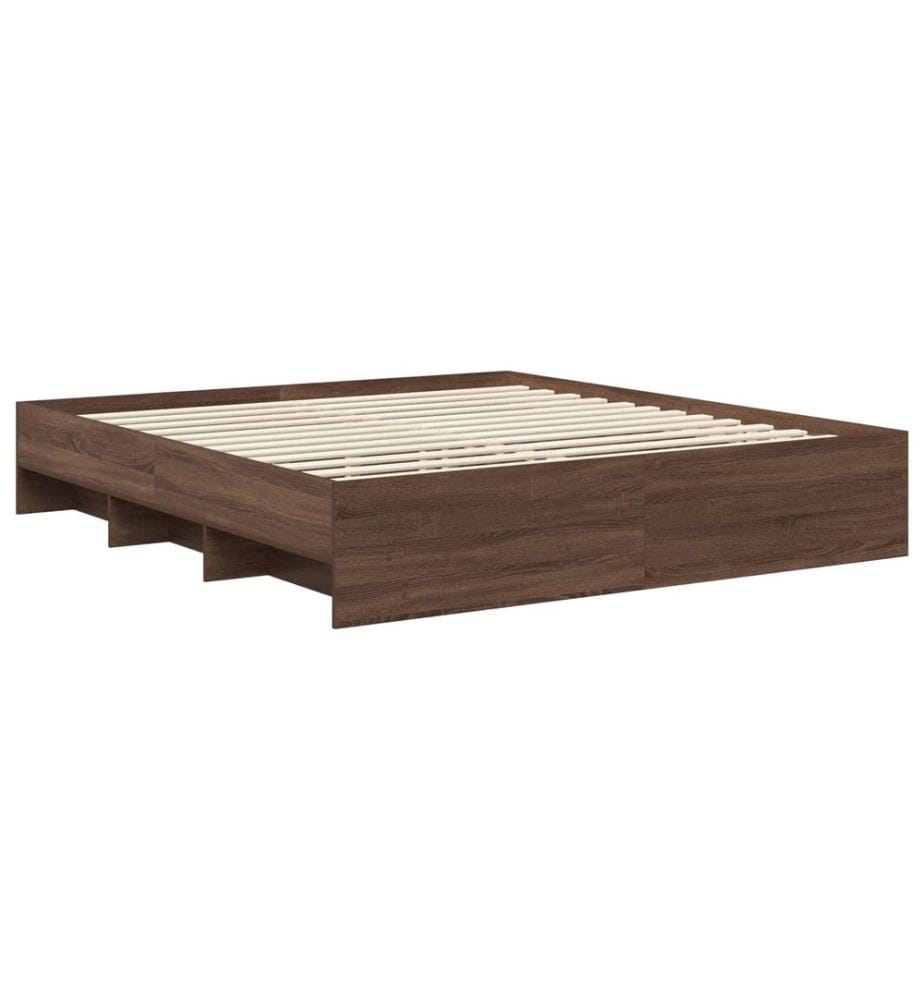 Bettrahmen Braun Eichen-Optik 200 x 200 cm Holzwerkstoff