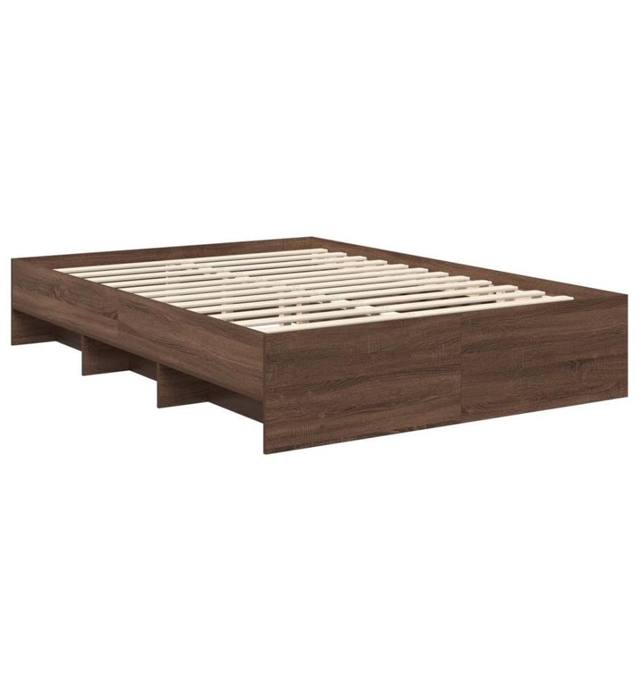 Cadre de lit Chêne brun 140 x 200 cm Bois d'ingénierie