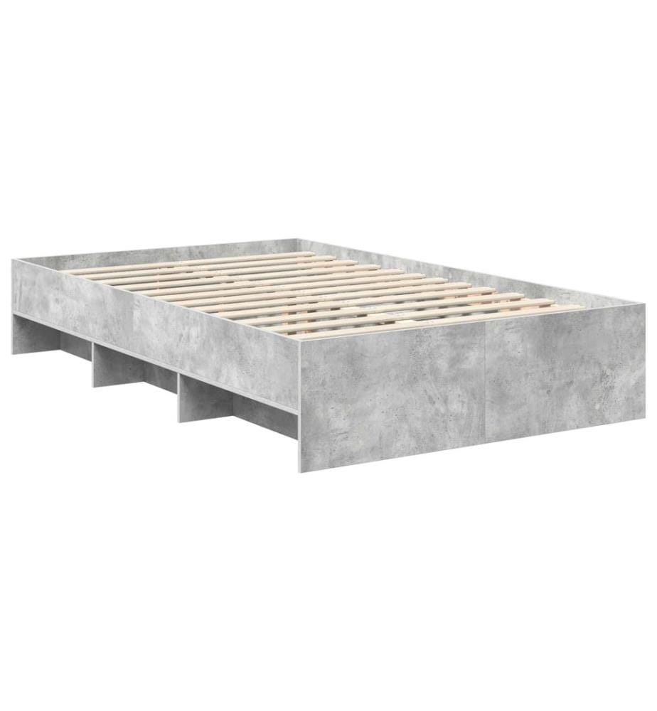 Cadre de lit Gris béton 137 x 203 cm Bois d'ingénierie