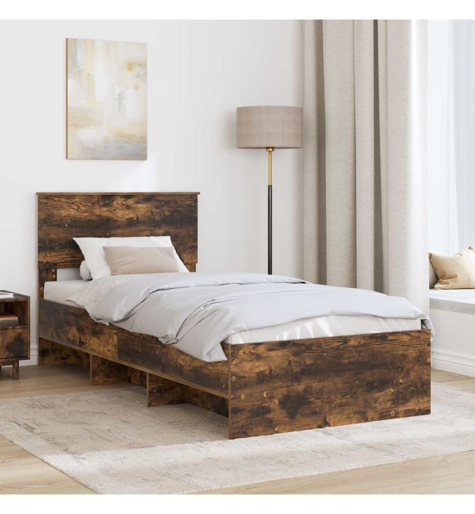 Cadre de lit Chêne fumé 80 x 200 cm Bois d'ingénierie