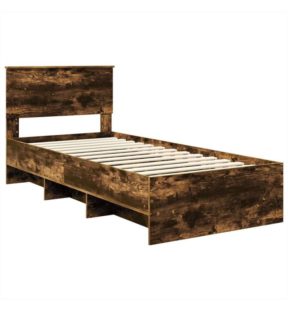 Cadre de lit Chêne fumé 80 x 200 cm Bois d'ingénierie