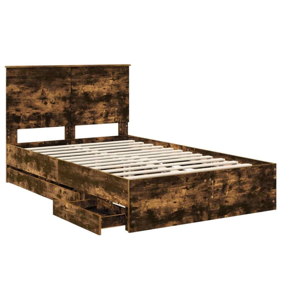 Cadre de lit Chêne fumé 120 x 190 cm Bois Ingénierie