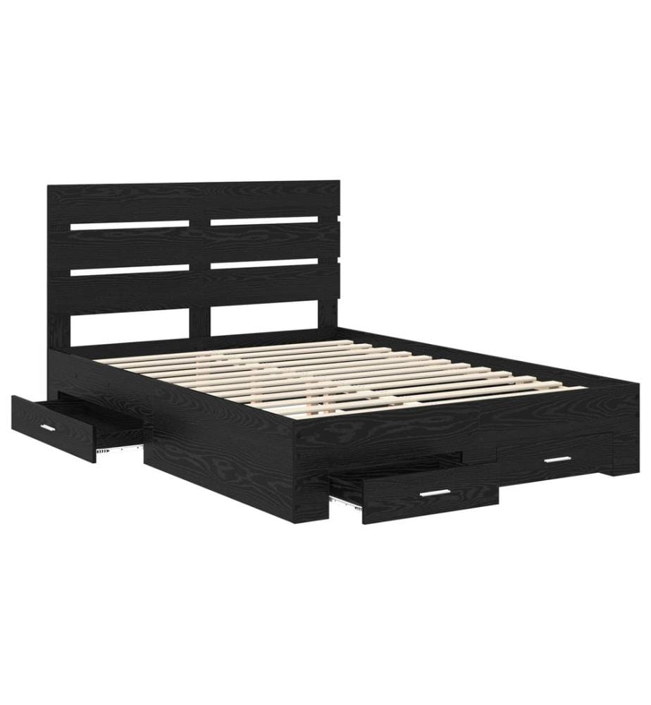 Cadre de lit Chêne noir 140 x 190 cm Bois d'ingénierie