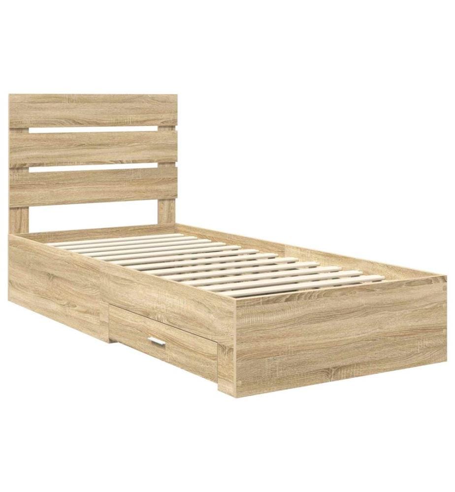 Cadre de lit Chêne Sonoma 100 x 200 cm Bois d'ingénierie