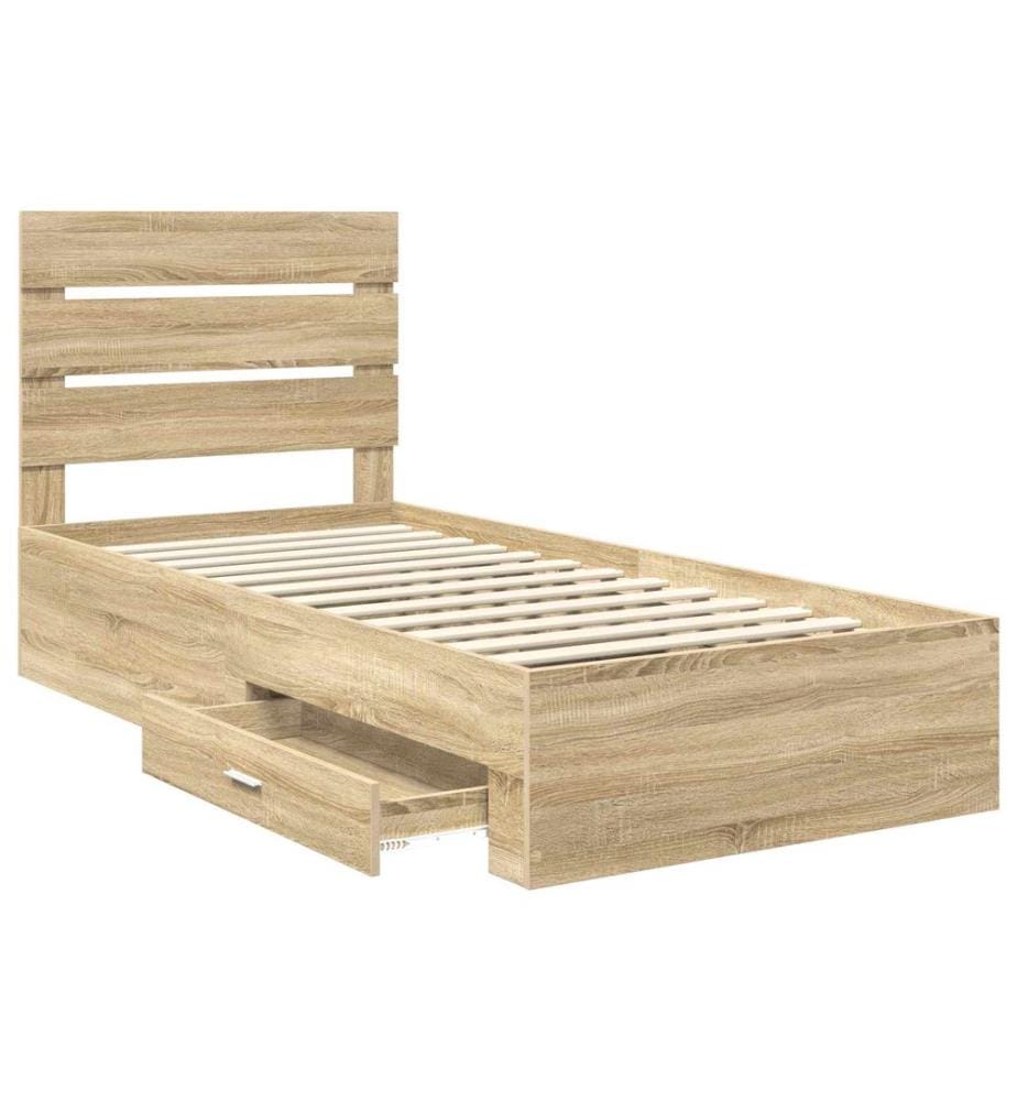 Cadre de lit Chêne Sonoma 100 x 200 cm Bois d'ingénierie