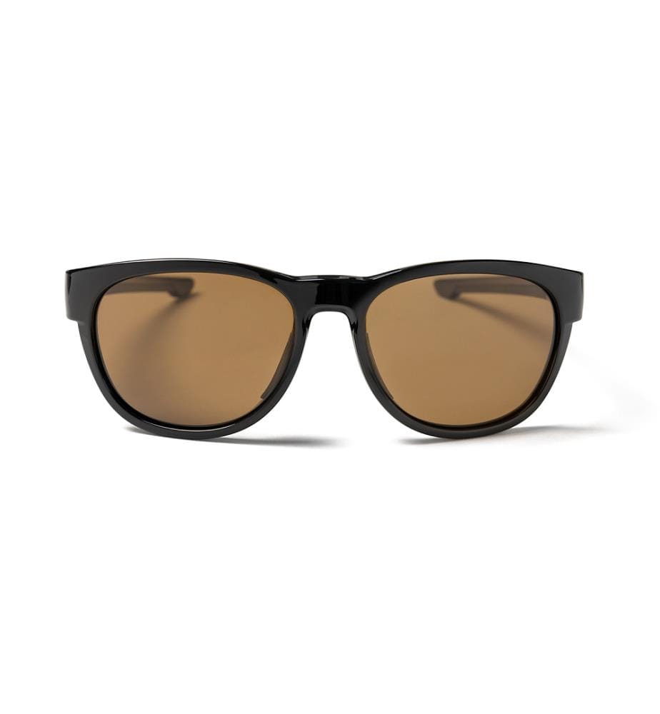 Sport sunglasses - Glossy black frame with brown lenses
