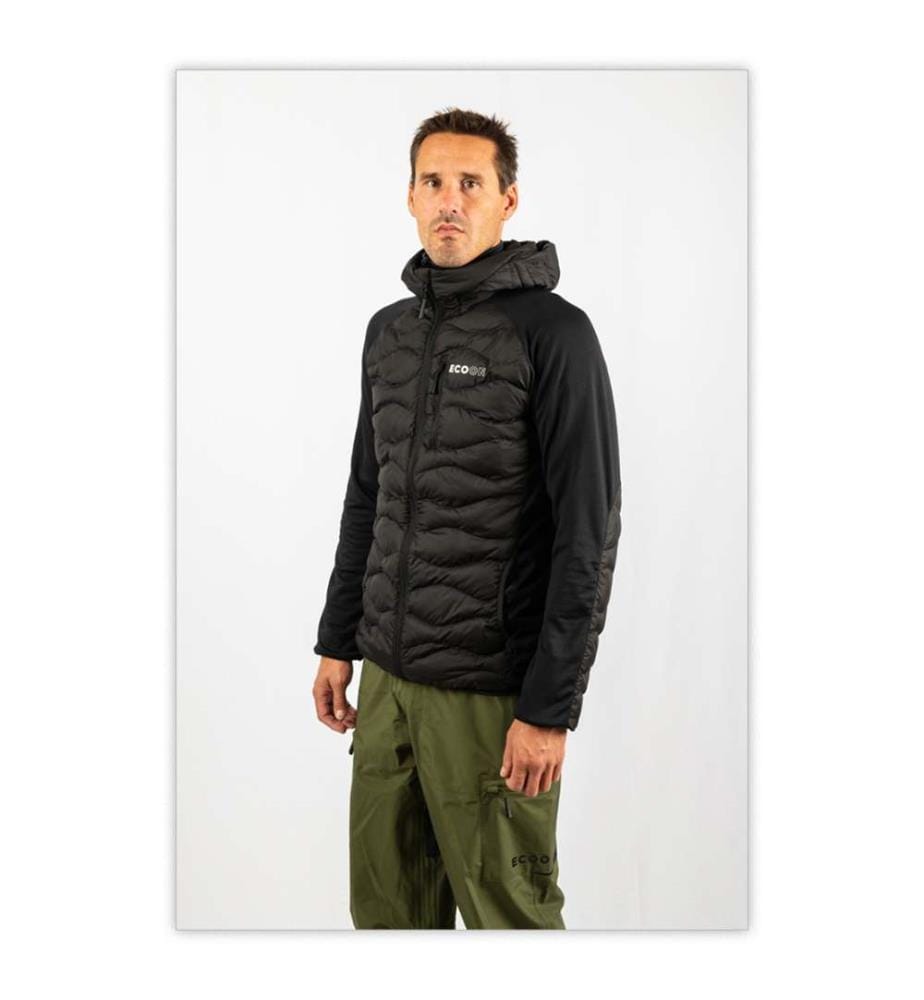 Giacca isolante ibrida Ecoactive con cappuccio - Nero