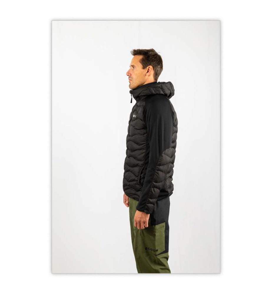 Giacca isolante ibrida Ecoactive con cappuccio - Nero