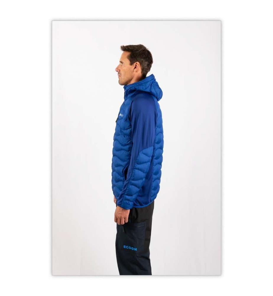 Giacca isolante ibrida Ecoactive con cappuccio - Blu