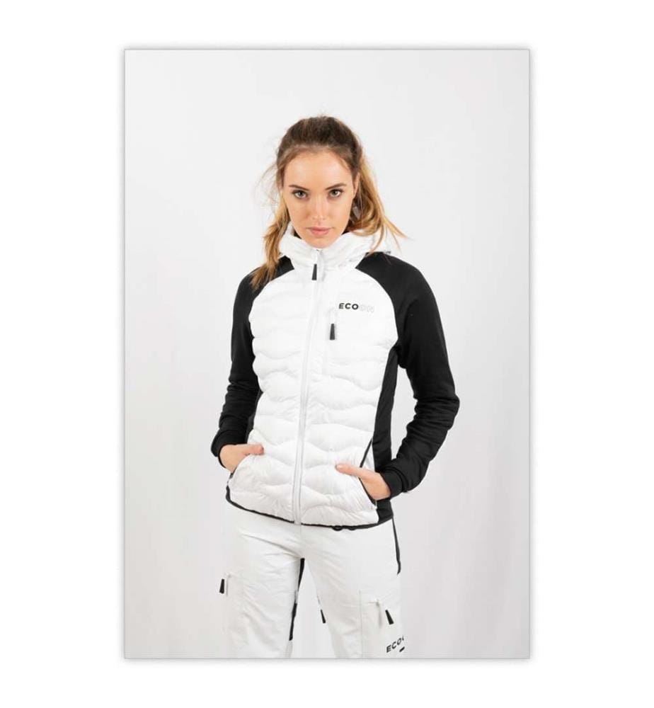 Giacca ibrida isolata con cappuccio Ecoactive - Bianco e nero