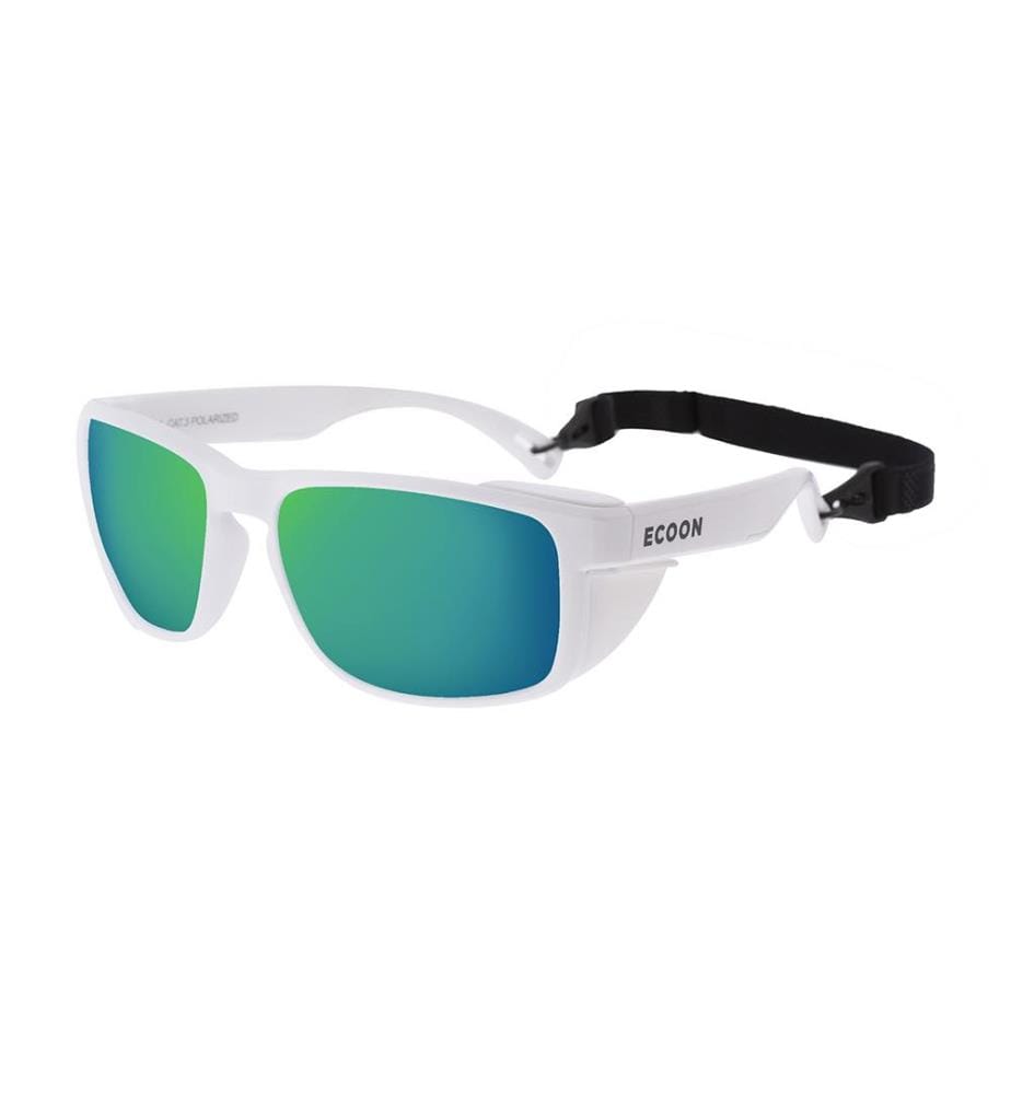 Ski Goggles - White Frame With Green Revo Lens