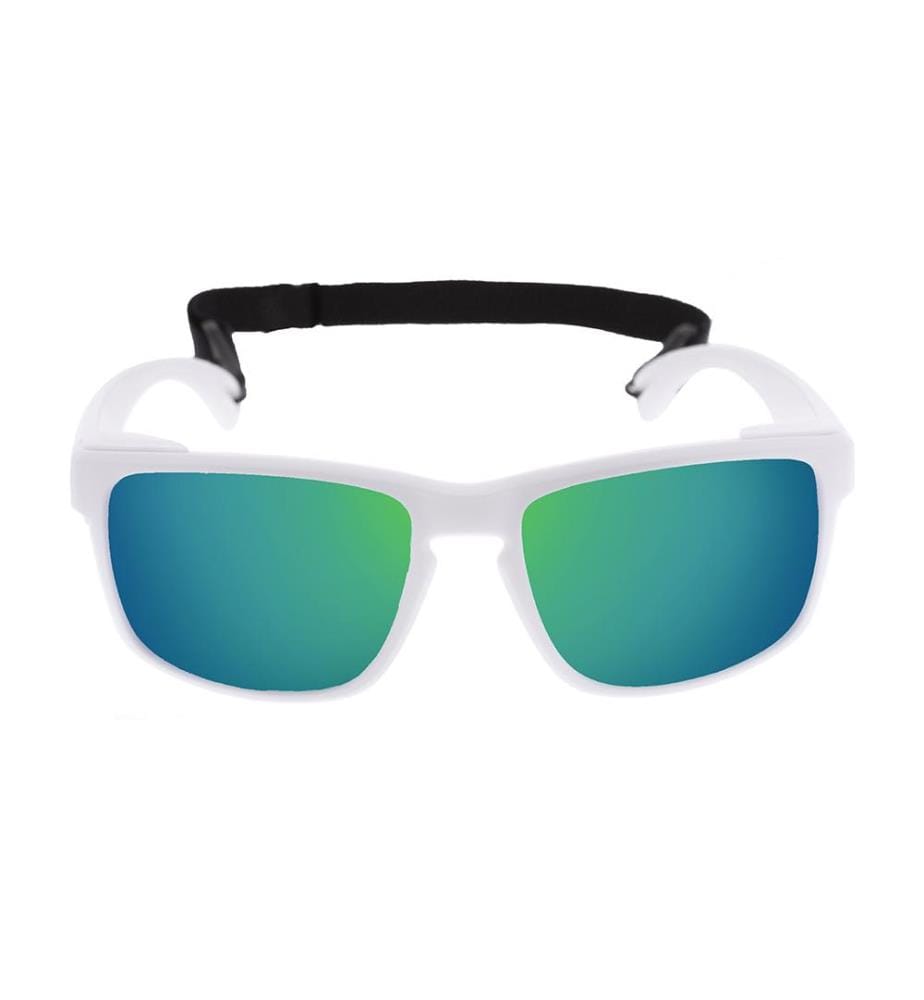 Ski Goggles - White Frame With Green Revo Lens