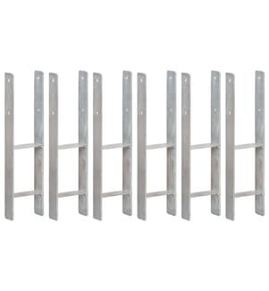 Pfostenträger 6 Stk. Silbern 14×6×60 cm Verzinkter Stahl