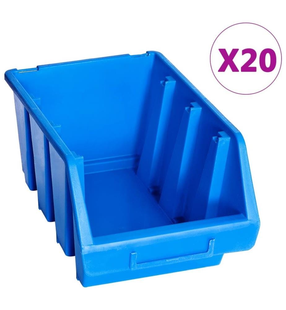 Stapelboxen 20 Stk. Blau Kunststoff