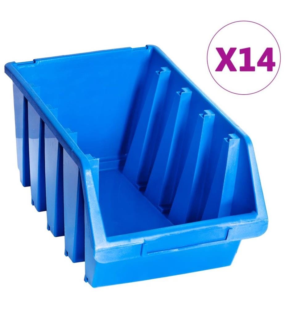 Stapelboxen 14 Stk. Blau Kunststoff