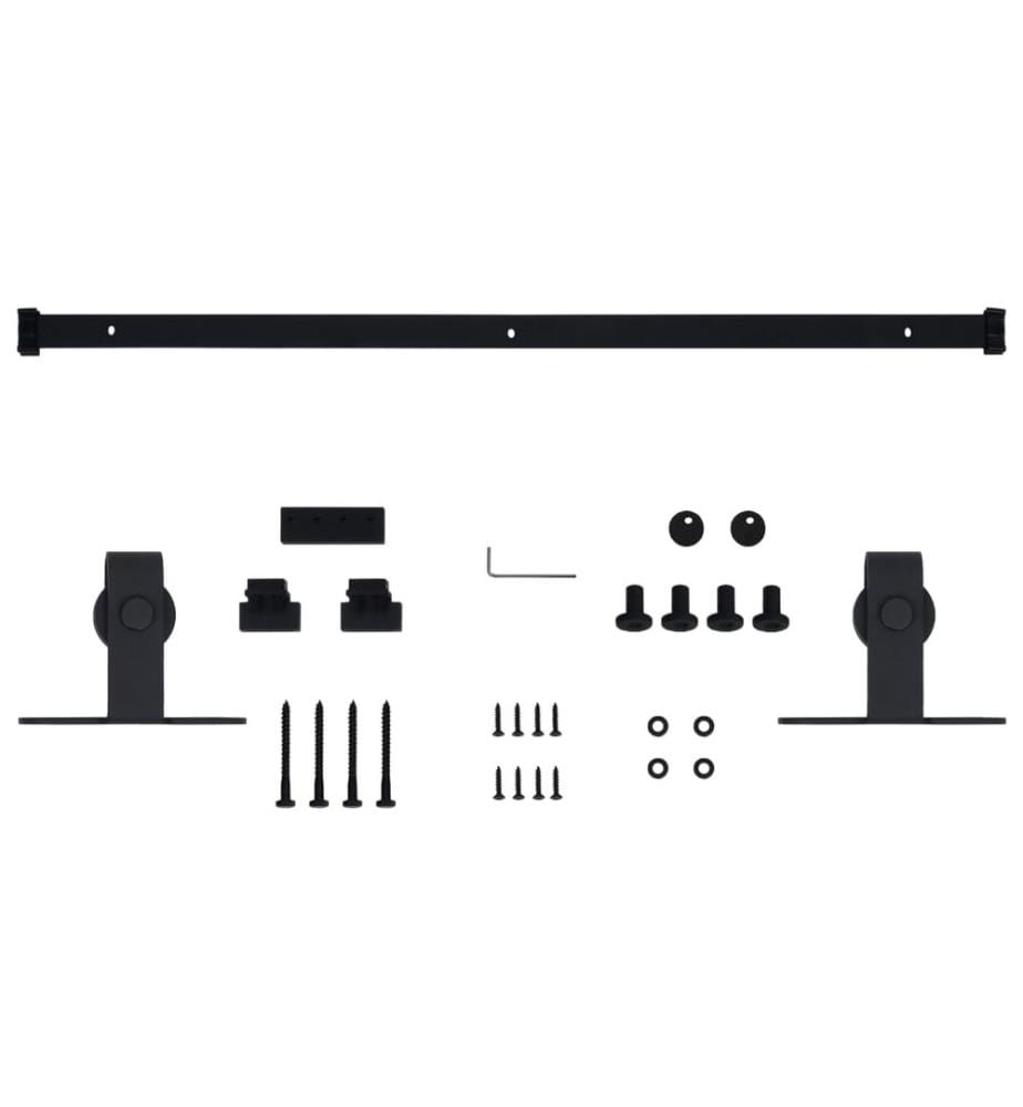 Mini Schiebetürbeschlag Set für Schranktüren Carbonstahl 152 cm