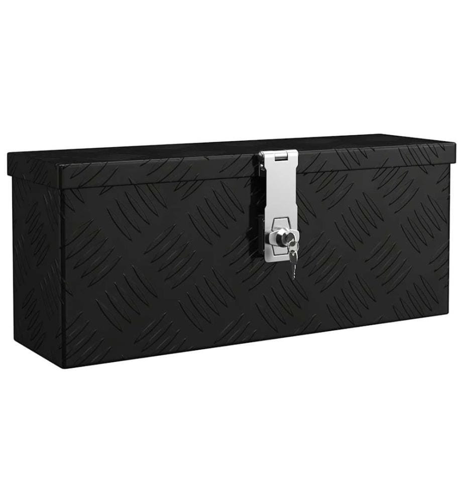 Boîte de rangement Noir 50x15x20,5 cm Aluminium