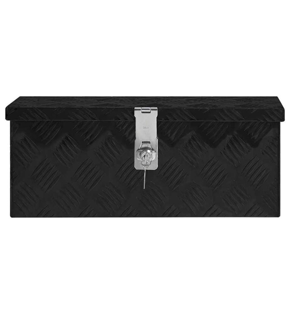 Boîte de rangement Noir 50x15x20,5 cm Aluminium