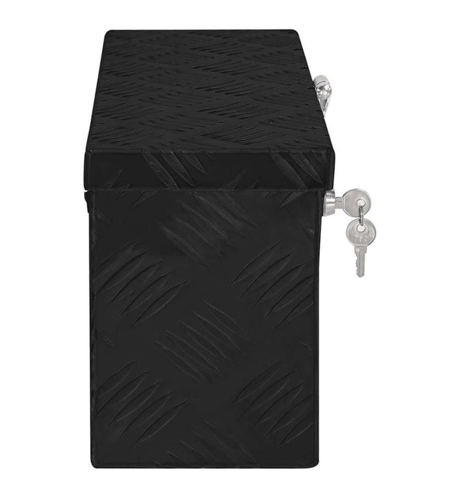 Boîte de rangement Noir 50x15x20,5 cm Aluminium