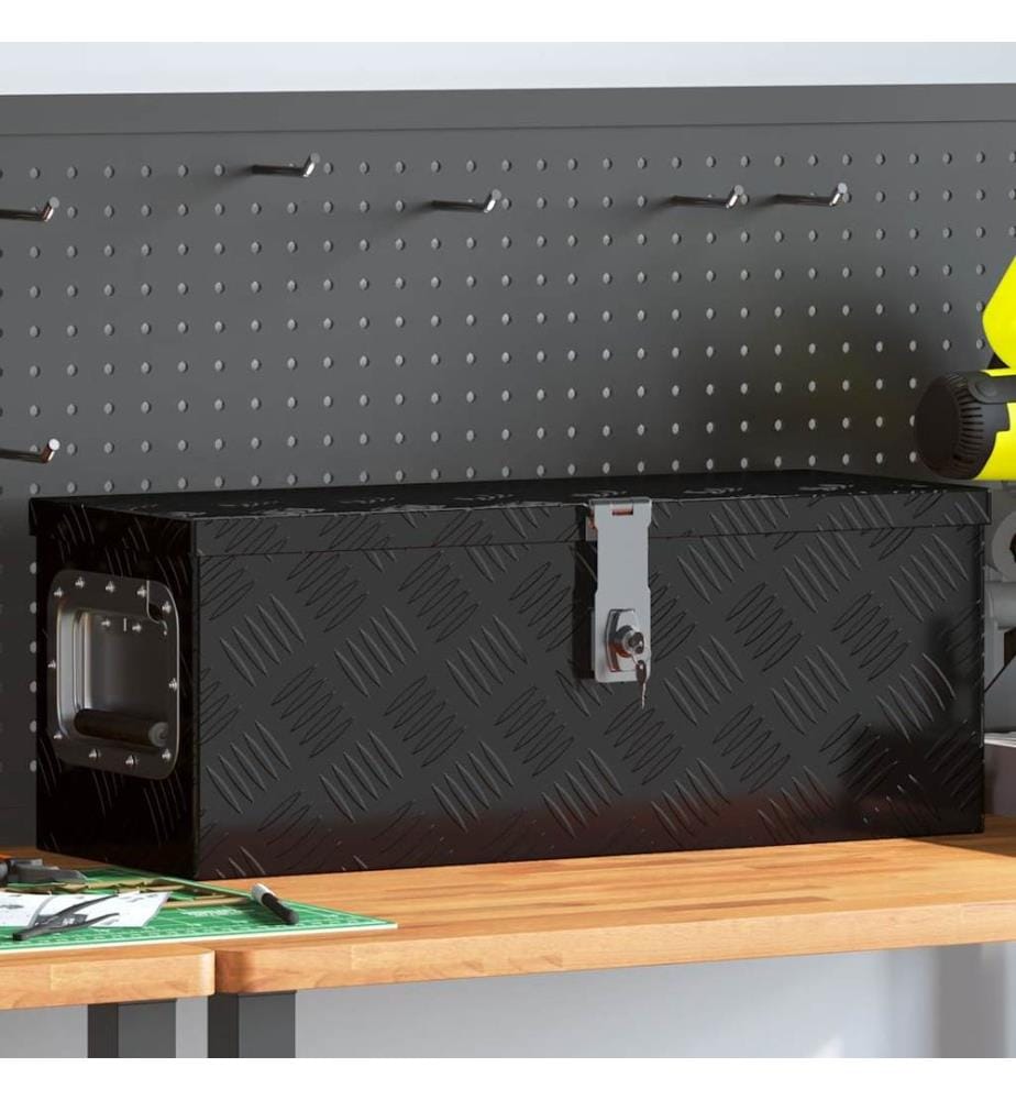 Aufbewahrungsbox Schwarz 60x23,5x23 cm Aluminium
