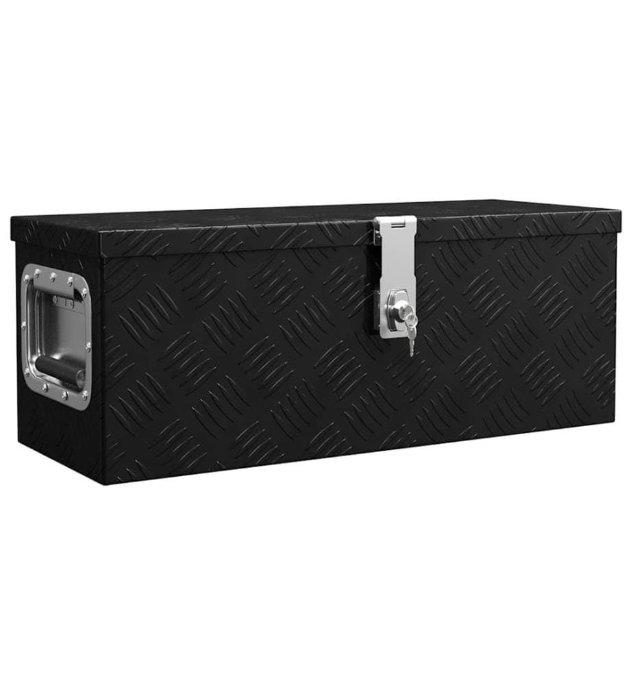 Aufbewahrungsbox Schwarz 60x23,5x23 cm Aluminium