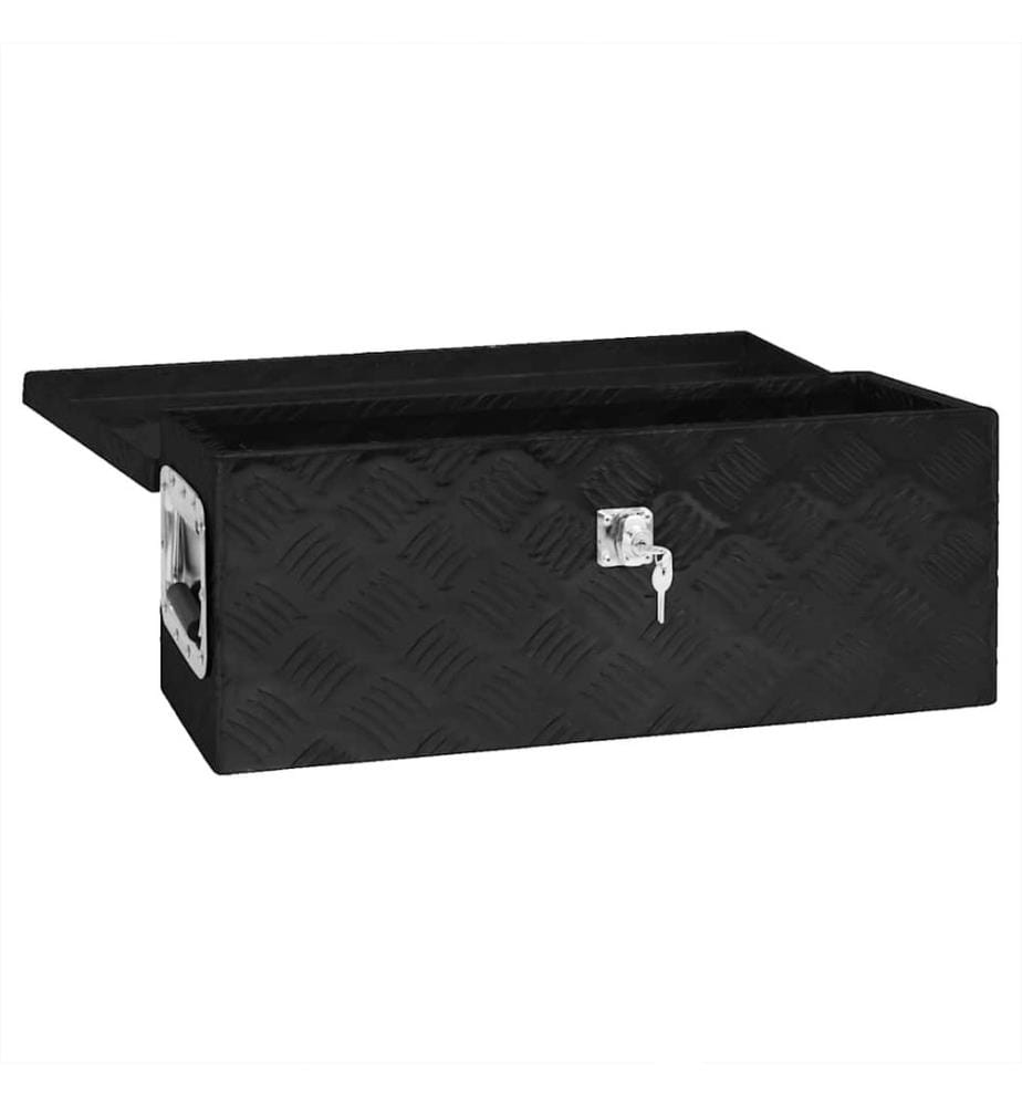 Aufbewahrungsbox Schwarz 60x23,5x23 cm Aluminium