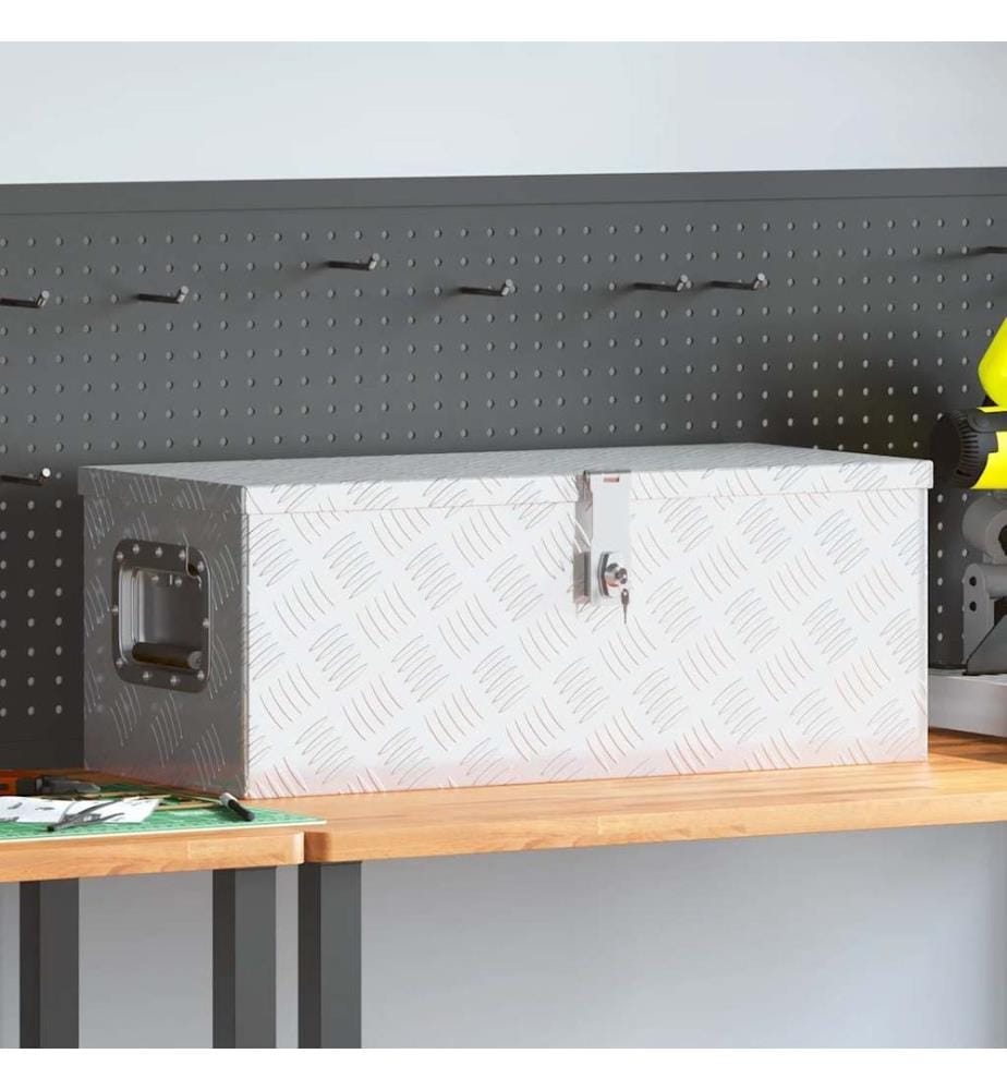 Boîte de rangement Argenté 70x31x27 cm Aluminium