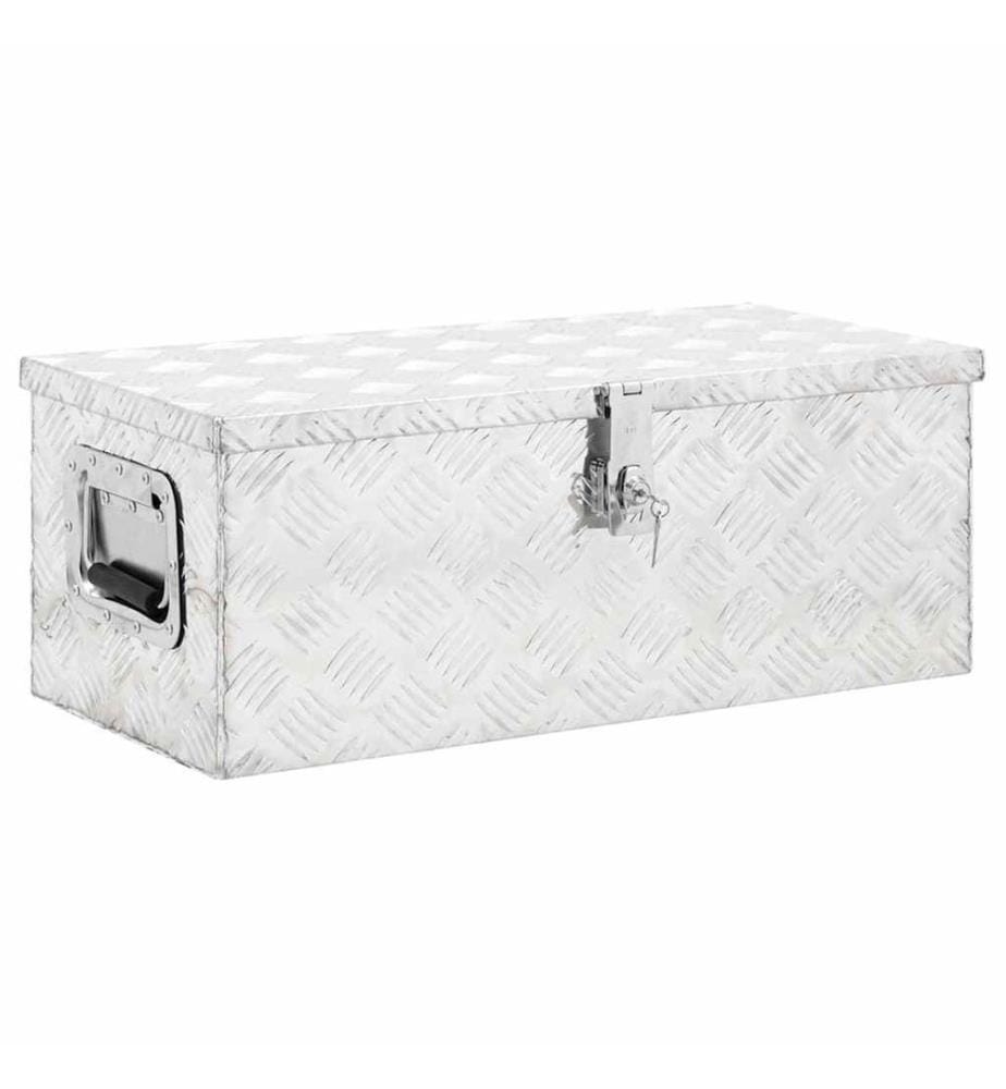 Boîte de rangement Argenté 70x31x27 cm Aluminium