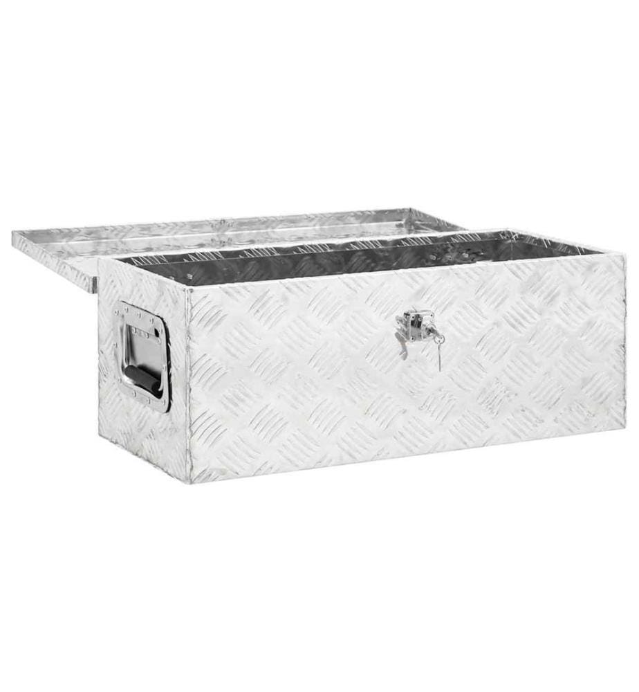 Boîte de rangement Argenté 70x31x27 cm Aluminium