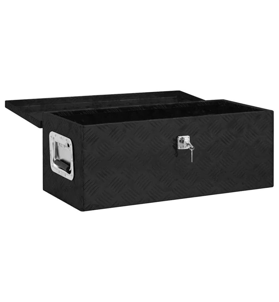Boîte de rangement Noir 70x31x27 cm Aluminium